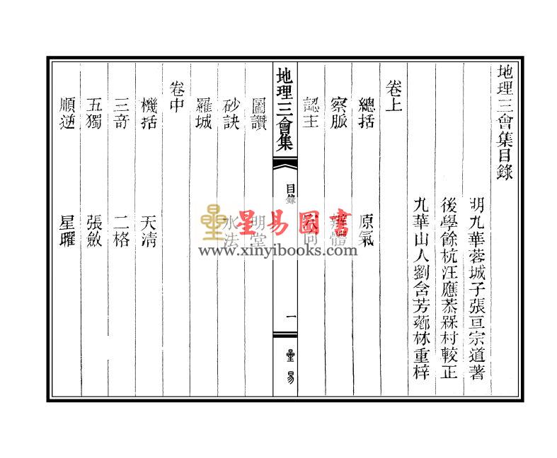 明·张宗道：地理三会集（一函三册线装）