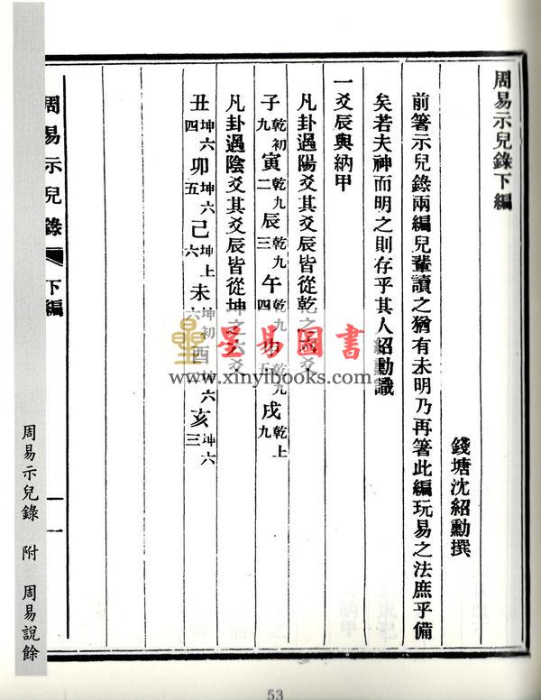 【清】沈绍勋(竹礽)：《周易示儿录》附《周易说余》